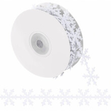 Christmas Decorative Ribbon Trim Ribbon for Decoration 1 Roll White