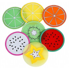 1 Set Cup Coaster Fruit Pattern High Temperature Resistance PVC Table Coffee Heat-insulated Tea Coas