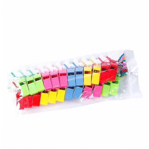 24pcs Colorful Whistle Sports Race Cheering Whistle Multi-function Whistle Referee Whistle 2