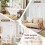 Costway 3-Panel Room Divider 170 cm Freestanding Privacy Screen 8