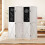 Costway 4-Panel Room Divider 2 Blackboards 2 Whiteboards 4