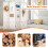 Costway 4 Panel 162 x 170cm Folding Room Divider Pegboard Display 8