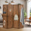 Costway 4-Panel Pegboard Display 170cm Folding Room Divider Privacy Screen 4