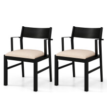 Dining Chair Arms Set 2 Modern Kitchen Chairs Contoured Backrest