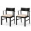 Costway Dining Chair Arms Set 2 Modern Kitchen Chairs Contoured Backrest 1
