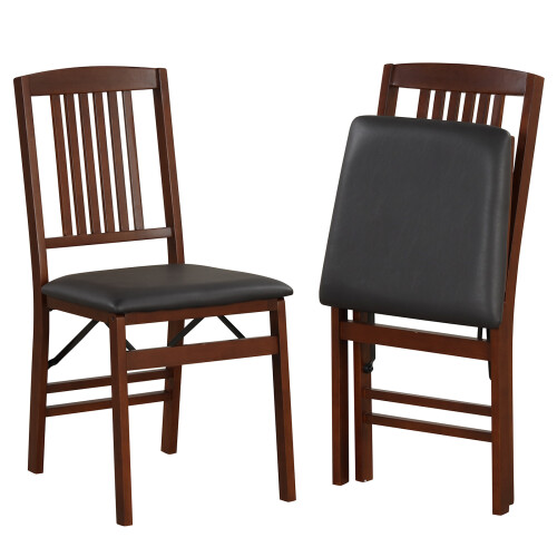 Costway Folding Dining Chairs Set 2 Foldable Upholstered Kitchen Chairs 1