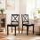 Costway Wood Dining Chair Set 2 Rubber Wood Legs 4