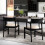 Costway Dining Chair Arms Set 2 Modern Kitchen Chairs Contoured Backrest 4