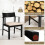 Costway Dining Chair Arms Set 2 Modern Kitchen Chairs Contoured Backrest 8