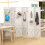 Costway 6 Panel 246 x 170 cm Folding Room Divider Pegboard Display 4