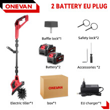 ONEVAN 4000 W sähköinen puutarhajyrsin, 2 akun setti, 36000 rpm, 17 cm jyrsintäsyvyys, 24 cm työleveys