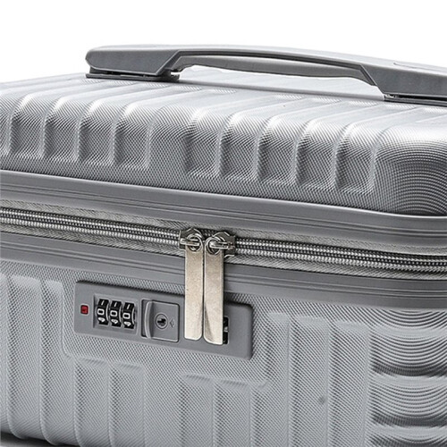 Portable Cosmetic Suitcase Bag with Code Lock - Large Capacity Travel Toiletry Organizer Grey 1