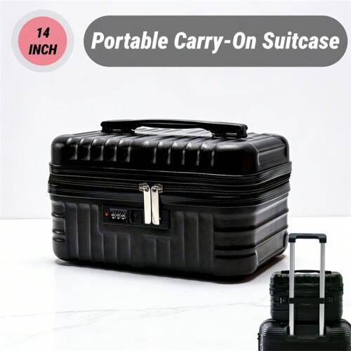 Portable Cosmetic Suitcase Bag with Code Lock - Large Capacity Travel Toiletry Organizer Grey 2