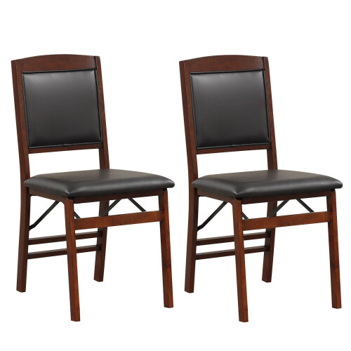 Costway Set 2 Folding Bar Stool Padded Kitchen Counter Height Stools Backrest
