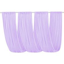 Deckendrapierung für Hochzeitsbogen, 75 cm x 1000 cm, 1 Stück, hellviolett, transparenter Chiffon-Vorhang für Party und Zeremonie