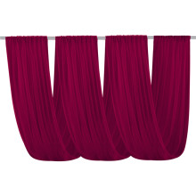 Chiffon-Vorhang Bordeaux, 75 cm x 1000 cm, 1 Stück, Deckendrapierung für Hochzeit und Party