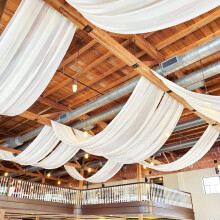 Weiße Deckendrapierung für Hochzeitsbogen, 75 cm x 1000 cm, 1 Stück, Chiffon-Vorhang
