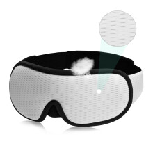 3D-Schlafmaske aus weichem Stoff, beige, lichtblockierend mit verstellbarem Klettverschluss