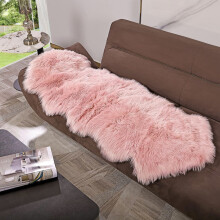 (Pink, 60x150cm) 1pc Soft Fluffy Shag Area Rug, Polyester Fiber Plush Bedroom Living Room Floor Carpet, Home Decor Mat, with Non-Slip