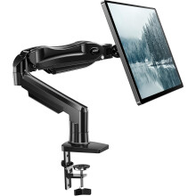 HUANUO Single Monitor Arm Desk Mount for 13 to 32 inch Screens, Tool Free Height Adjustable Monitor Stand with Tilt Swivel Rotate, 75 & 100mm VESA Mo
