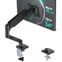 WALI Single Monitor Arm for 13-34 inch Screens (GSMP001N), Black