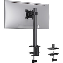 ErGear Single Monitor Stand for 13”-32” Screens, Portable Arm Desk Mount, Monitor Mount Vesa with Height Adjustable Swivel, Tilt, Rotation, 2 Moun