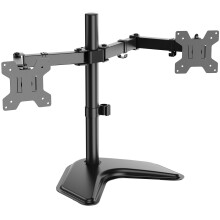 WALI Free Standing Dual Monitor Stand up to 27 Inch (MF002), Black