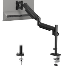 BONTEC Single Monitor Arm Desk Mount for 13-32 Inch Screens, Adjustable Gas Spring Arm Stand, VESA 75/100mm, 9kg Capacity, Tilt, Swivel, 360 Rotatio