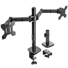 Utopia Home Dual Monitor Arms Adjustable Screen, Arm Desk Mount for 13-32 Inch Screens, VESA 75/100mm, Full Motion Tilt & 360 Rotation, Max 10kg per