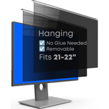 infoWall 2-Pack 22" Hanging Privacy Screen Protector for 21-22" Frameless Monitor, 30 Full Privacy, 87% Blue Light & 97% UV Block, Easy Setup for Of