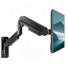 Single Monitor Wall Mount for 17 to 32 inch Flat/Curved Computer Screens,Full Motion Adjustable Mechanical Spring Monitor Wall Arm Holds Up to 10kg,V