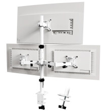 Triple Monitor Arm with 30.5'' Tall Pole for 3 x 13"-32" Screens, White