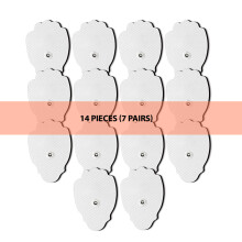 TENS EMS Ersatz-Elektrodenpads, 14 Stück mittlere Pads, selbstklebende Hydrogel-Folien für Muskelstimulatoren und Physiotherapie
