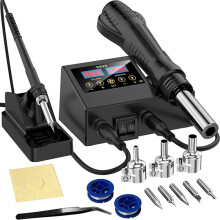 Estación de soldadura 8898 2 en 1, pantalla digital LCD, pistola de aire caliente 750 W y soldador 60 W, retrabajo SMD BGA PCB