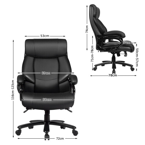 Costway Big Tall Office Chair Swivel Padded Executive Ergonomic Adjustable 2