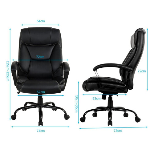 Costway Big Tall Office Chair Swivel Padded Executive Ergonomic Adjustable 2