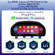 BONROAD Panel Digital LCD 12,3" 1920x720 para BMW F10 F11 F18 F12 F13 F01 F02 F25 F26 F15 F16, con CarPlay y sin HUD