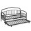 Costway Single Daybed Rolling Pull Out Trundle Day Lockable Wheels Bed Frame 1