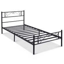 Single Size Metal Bed Frame Floral Headboard Footboard