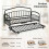 Costway Single Daybed Rolling Pull Out Trundle Day Lockable Wheels Bed Frame 3