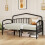 Costway Single Daybed Rolling Pull Out Trundle Day Lockable Wheels Bed Frame 4