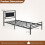 Costway Single Bed Frame Upholstered Headboard Metal Slats 3