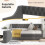 Costway Linen Upholstered Daybed Single Size Trundle Bed Sofa Bed Frame 5