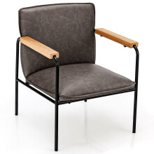 PU Leather Accent Chair Armchair Comfy Backrest Seat Cushion