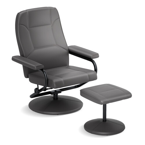Costway Reclining Chair 360 Swivel Recliner Adjustable Backrest