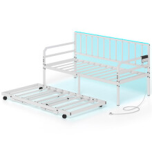 Single Size Daybed Charging Station LED Lights