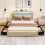 Costway King Size Modern Faux Leather Upholstered Platform Bed 1