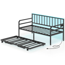 Single Size Daybed Charging Station LED Lights
