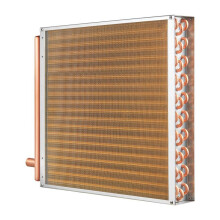 Wasser-Luft-Wärmetauscher C2020, 50,8 x 50,8 cm, 3 Reihen Kupferrohre, 242 Aluminiumlamellen, 160.000 BTU, Gold