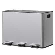 Ruostumaton teräs polkuroskis 3 x 15 L, kolme lokeroa, Argent